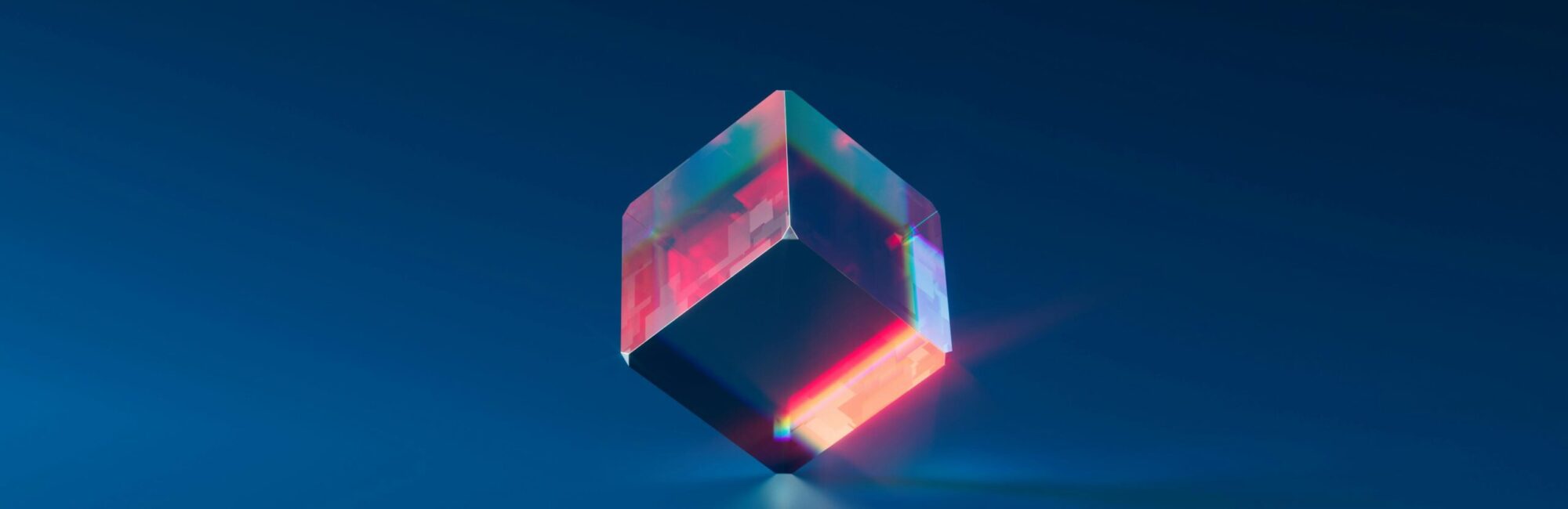 Transparent Cube Balancing On It's Corner